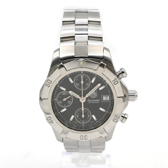 TAG HEUER Aquaracer Date Watch 41mm CN2111 Chronograph AT Black Dial SS 58LC594 - Picture 1 of 14
